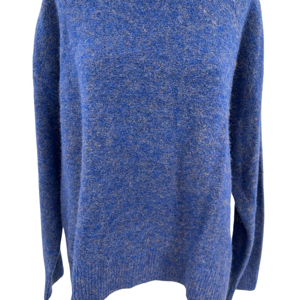 Lewit Sweater Hi-LowKnit Crewneck Marled Wool Blend Blue Size Large - Picture 3 of 10